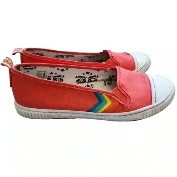 Tigerbear Republik Sneakers Slip-on Rainbow Design Red Recycled Women's size 7.5 - Picture 2 of 10